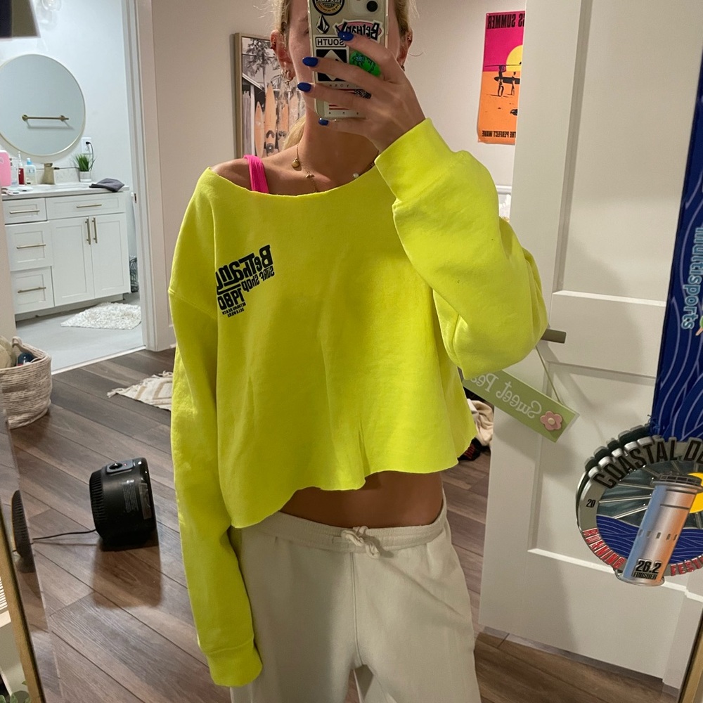 Bethany surf shop neon sweatshirt